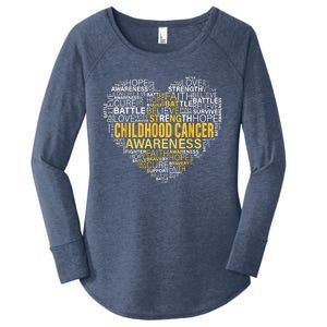 Childhood Cancer Awareness Hope Support Strong Warrior Women's Perfect Tri Tunic Long Sleeve Shirt