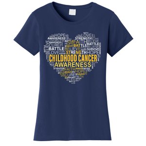 Childhood Cancer Awareness Hope Support Strong Warrior Women's T-Shirt