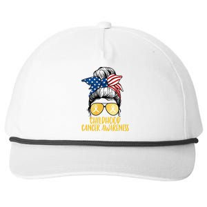 Childhood Cancer Awareness Gold Ribbon Messy Bun Snapback Five-Panel Rope Hat