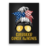 Childhood Cancer Awareness Gold Ribbon Messy Bun Poster