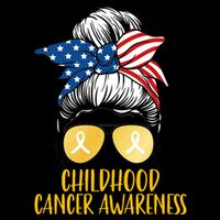 Childhood Cancer Awareness Gold Ribbon Messy Bun Poster