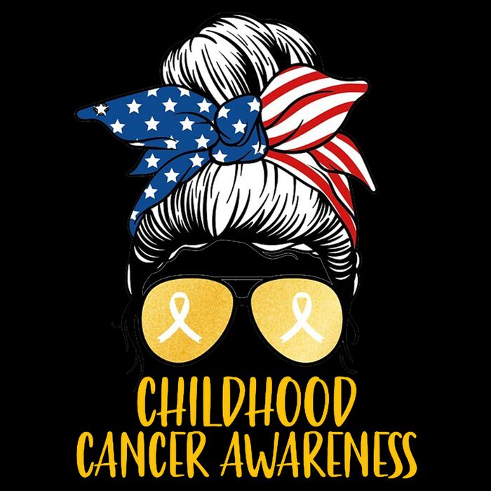 Childhood Cancer Awareness Gold Ribbon Messy Bun Poster
