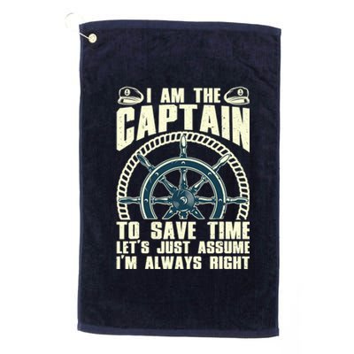 Cool Captain Art For Wo Boat First Mate Ship Boating Platinum Collection Golf Towel