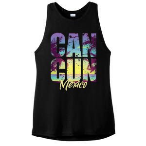 Cool Cancun Art  Mexico Vacation Souvenir Summer Ladies PosiCharge Tri-Blend Wicking Tank