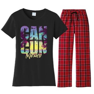 Cool Cancun Art  Mexico Vacation Souvenir Summer Women's Flannel Pajama Set