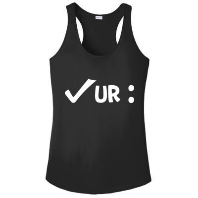 Colon Cancer Awareness Blue Check Your Colon Gift Ladies PosiCharge Competitor Racerback Tank