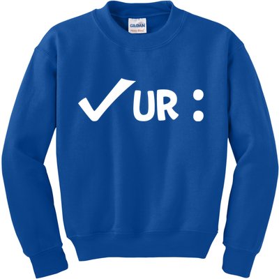 Colon Cancer Awareness Blue Check Your Colon Gift Kids Sweatshirt