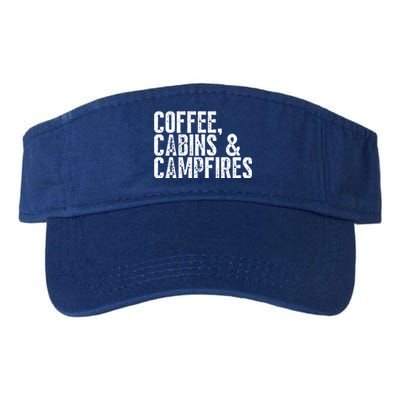 Coffee Cabins And Campfires Outdoor Adventurers Gift Valucap Bio-Washed Visor