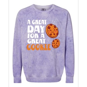 Chocolate Chip A Great Day For A Great Cookie Gift Colorblast Crewneck Sweatshirt