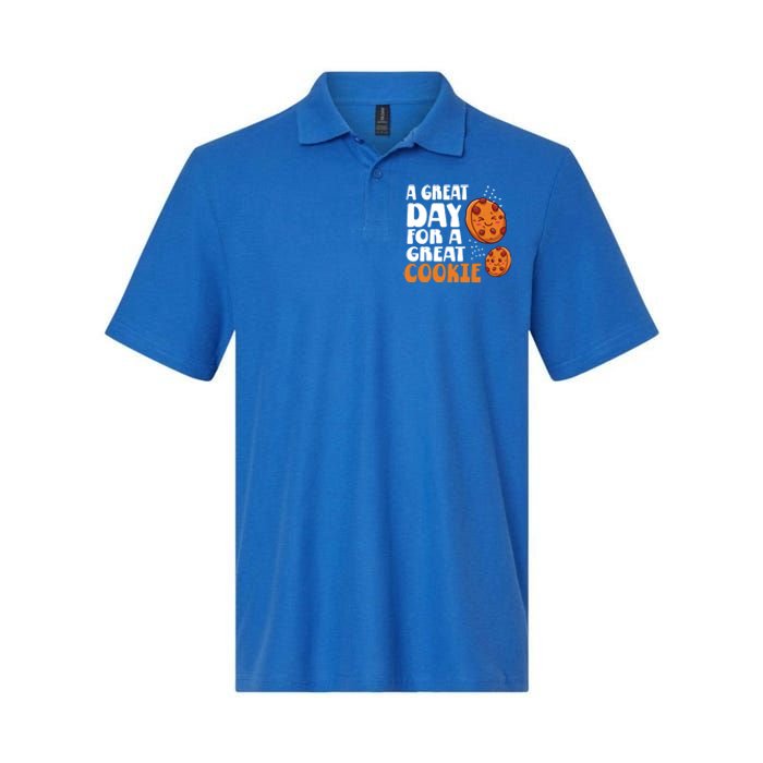 Chocolate Chip A Great Day For A Great Cookie Gift Softstyle Adult Sport Polo