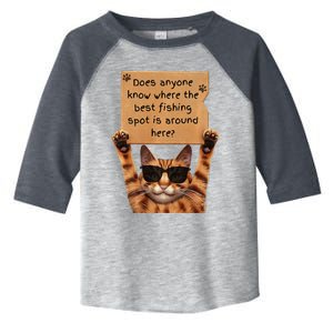 Cool Cat Asking For Fishing Spots Premium Toddler Fine Jersey T-Shirt