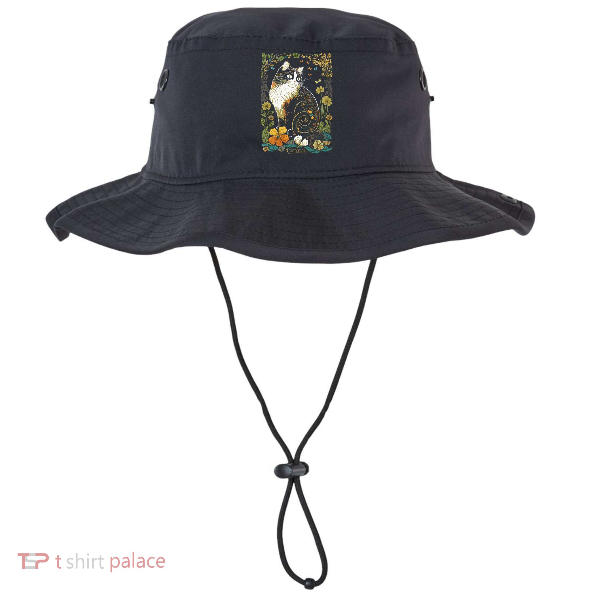 Cute Cottagecore Aesthetic Cat Flowers Butterflies Cat Mom Bucket Hat