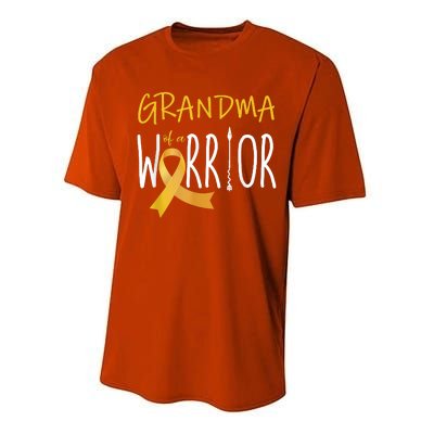 Childhood Cancer Awareness Grandma Of A Warrior Performance Sprint T-Shirt