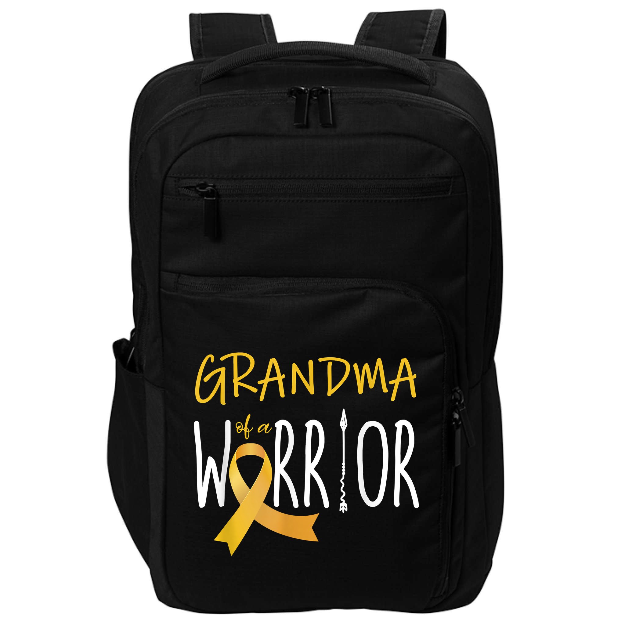 Childhood Cancer Awareness Grandma Of A Warrior Impact Tech Backpack