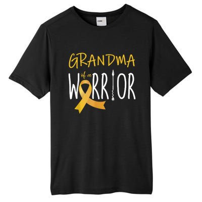 Childhood Cancer Awareness Grandma Of A Warrior Tall Fusion ChromaSoft Performance T-Shirt