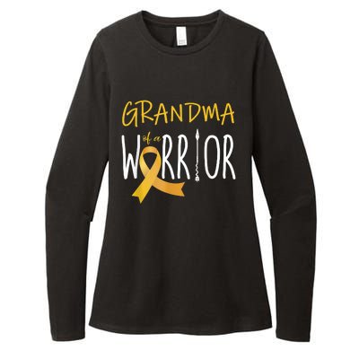 Childhood Cancer Awareness Grandma Of A Warrior Womens CVC Long Sleeve Shirt