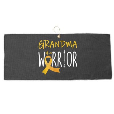 Childhood Cancer Awareness Grandma Of A Warrior Large Microfiber Waffle Golf Towel