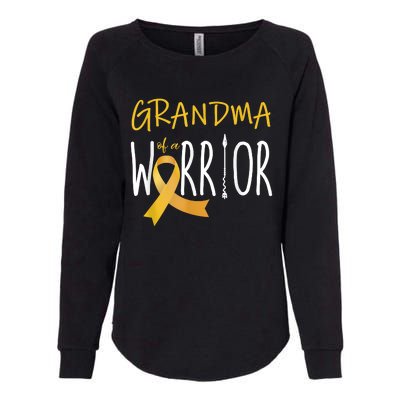 Childhood Cancer Awareness Grandma Of A Warrior Womens California Wash Sweatshirt