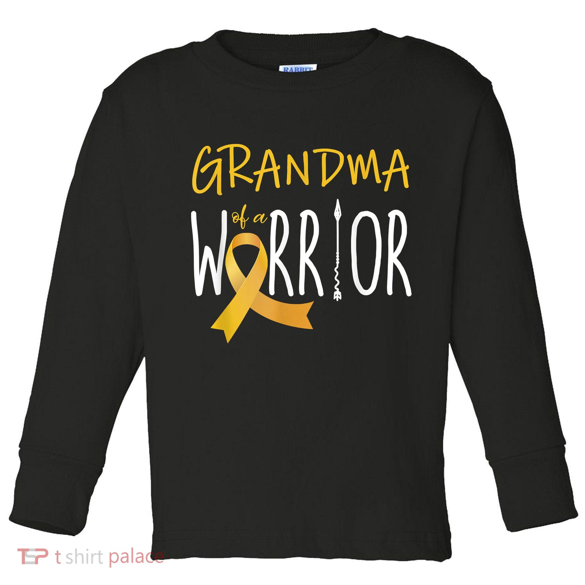 Childhood Cancer Awareness Grandma Of A Warrior Toddler Long Sleeve Shirt