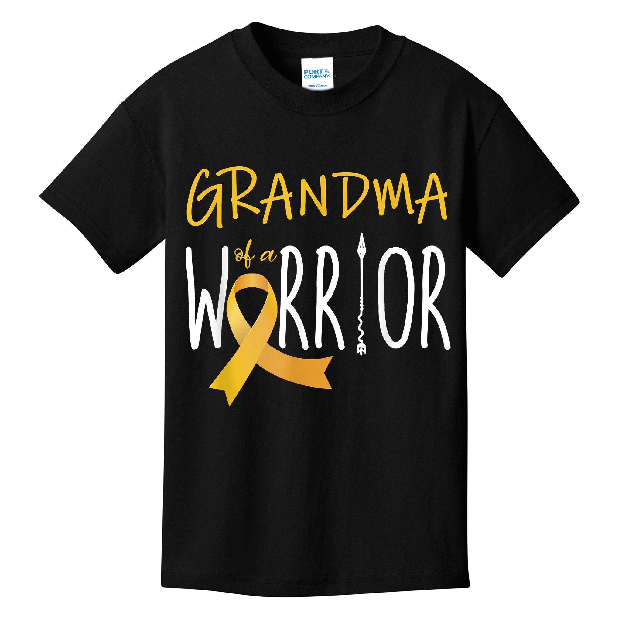 Childhood Cancer Awareness Grandma Of A Warrior Kids T-Shirt