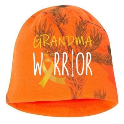 Childhood Cancer Awareness Grandma Of A Warrior Kati - Camo Knit Beanie