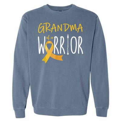 Childhood Cancer Awareness Grandma Of A Warrior Garment-Dyed Sweatshirt