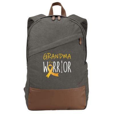 Childhood Cancer Awareness Grandma Of A Warrior Cotton Canvas Backpack