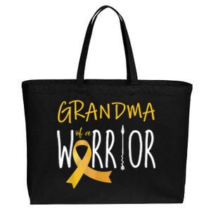 Childhood Cancer Awareness Grandma Of A Warrior Cotton Canvas Jumbo Tote