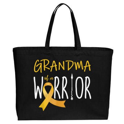 Childhood Cancer Awareness Grandma Of A Warrior Cotton Canvas Jumbo Tote