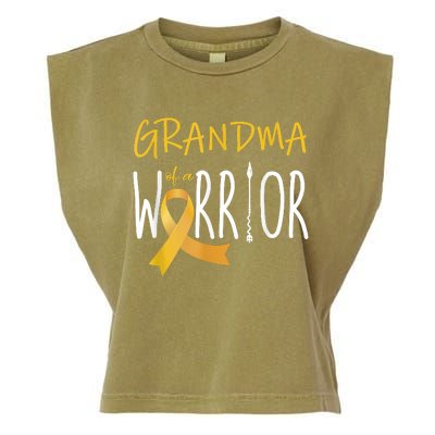 Childhood Cancer Awareness Grandma Of A Warrior Garment-Dyed Women's Muscle Tee