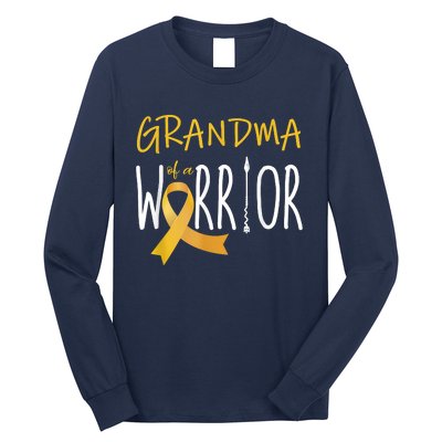 Childhood Cancer Awareness Grandma Of A Warrior Long Sleeve Shirt