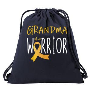 Childhood Cancer Awareness Grandma Of A Warrior Drawstring Bag