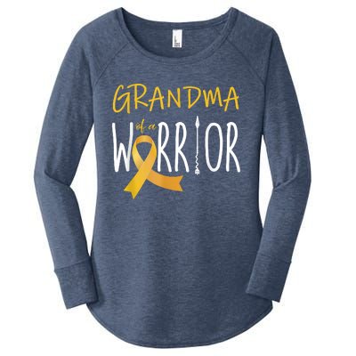 Childhood Cancer Awareness Grandma Of A Warrior Women's Perfect Tri Tunic Long Sleeve Shirt