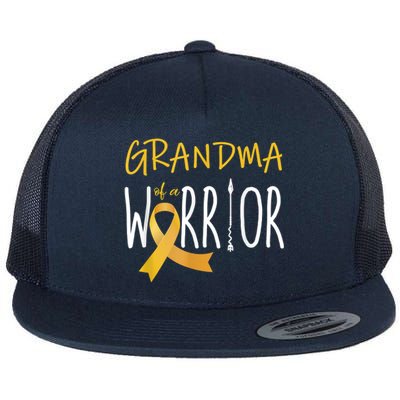 Childhood Cancer Awareness Grandma Of A Warrior Flat Bill Trucker Hat