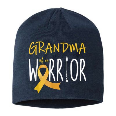 Childhood Cancer Awareness Grandma Of A Warrior Sustainable Beanie