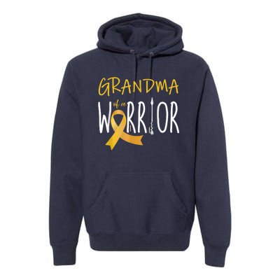 Childhood Cancer Awareness Grandma Of A Warrior Premium Hoodie