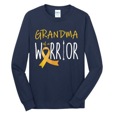 Childhood Cancer Awareness Grandma Of A Warrior Tall Long Sleeve T-Shirt