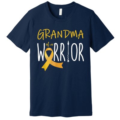 Childhood Cancer Awareness Grandma Of A Warrior Premium T-Shirt