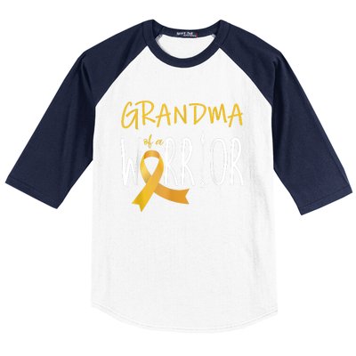 Childhood Cancer Awareness Grandma Of A Warrior Baseball Sleeve Shirt