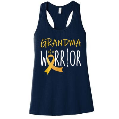 Childhood Cancer Awareness Grandma Of A Warrior Women's Racerback Tank