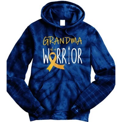 Childhood Cancer Awareness Grandma Of A Warrior Tie Dye Hoodie