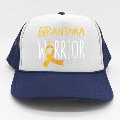 Childhood Cancer Awareness Grandma Of A Warrior Trucker Hat