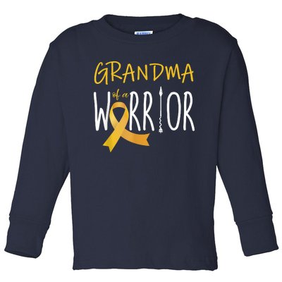 Childhood Cancer Awareness Grandma Of A Warrior Toddler Long Sleeve Shirt