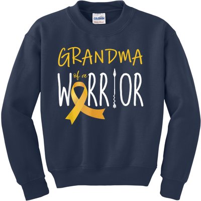 Childhood Cancer Awareness Grandma Of A Warrior Kids Sweatshirt