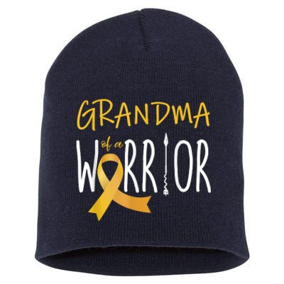 Childhood Cancer Awareness Grandma Of A Warrior Short Acrylic Beanie