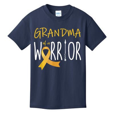 Childhood Cancer Awareness Grandma Of A Warrior Kids T-Shirt