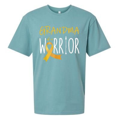 Childhood Cancer Awareness Grandma Of A Warrior Sueded Cloud Jersey T-Shirt