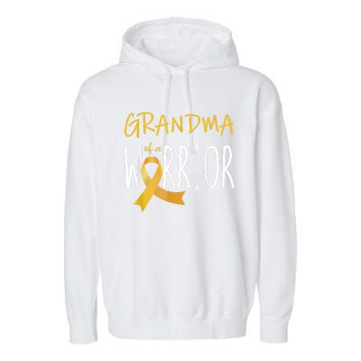 Childhood Cancer Awareness Grandma Of A Warrior Garment-Dyed Fleece Hoodie