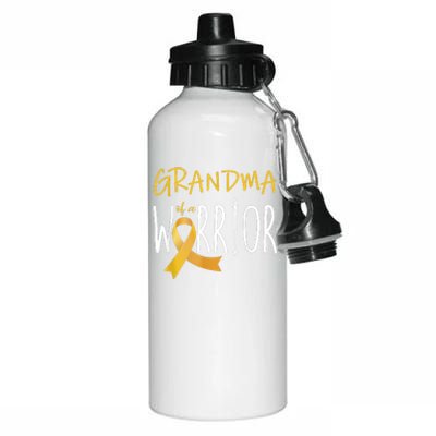 Childhood Cancer Awareness Grandma Of A Warrior Aluminum Water Bottle