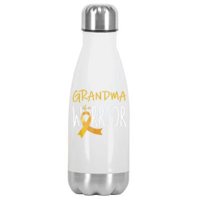 Childhood Cancer Awareness Grandma Of A Warrior Stainless Steel Insulated Water Bottle